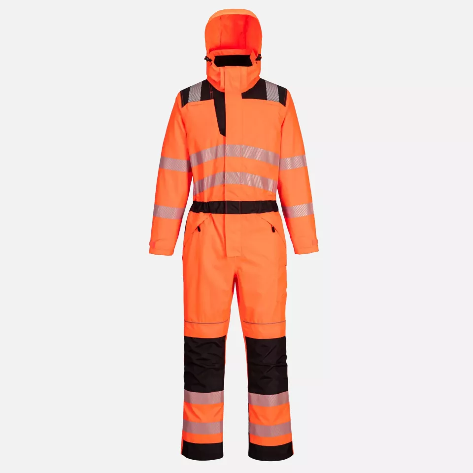Portwest PW355OBR, PW3 Hi-Vis Regenoverall, Orange/Schwarz, image 1, gallery thumbnail