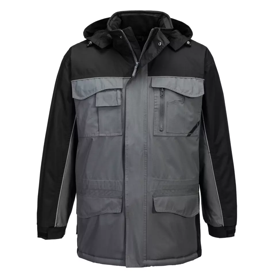 Portwest S562BYR, Ripstop Winter Jacket, Black/Grey