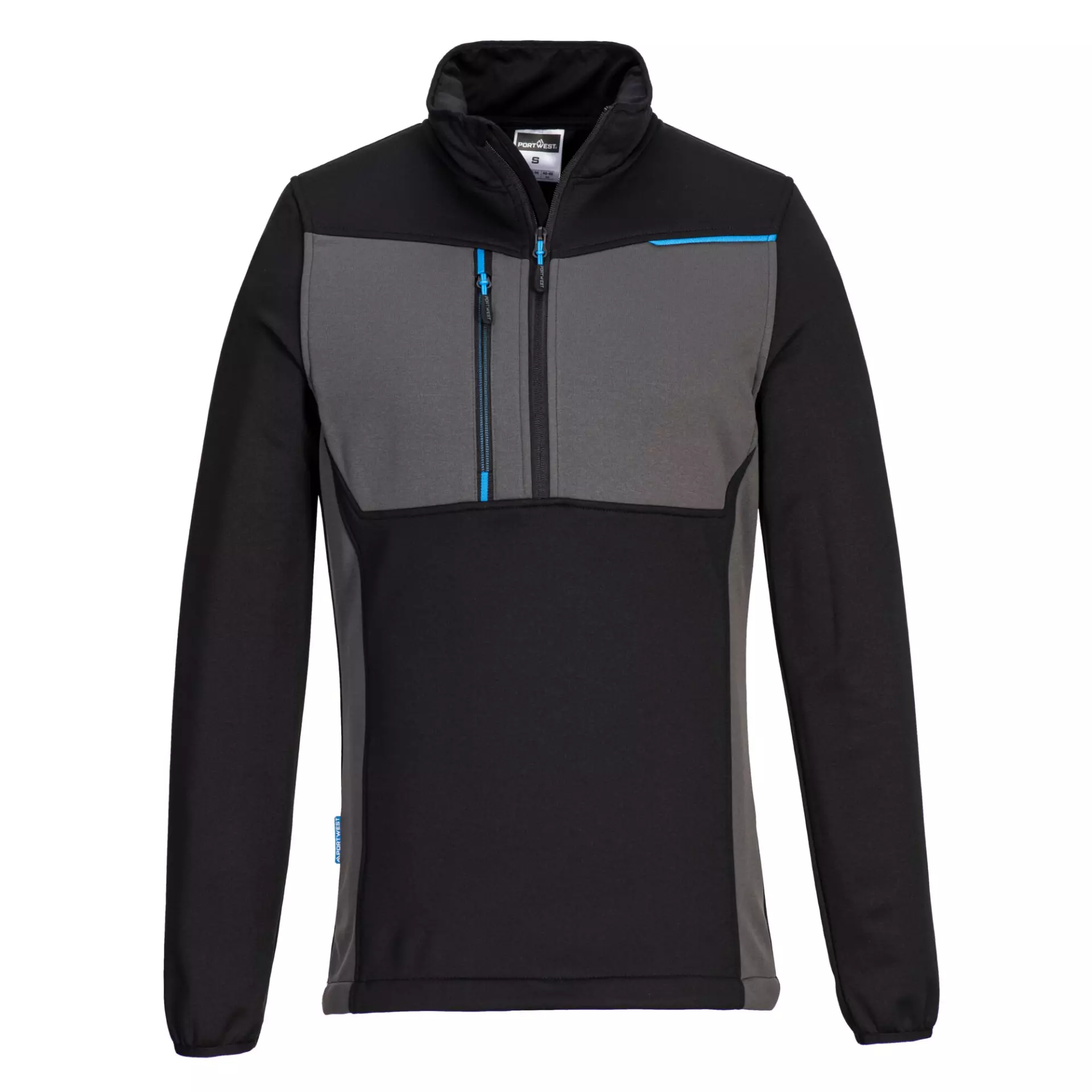 Portwest T755BKR, WX3 Half Zip Tech Fleece, Black, image 1