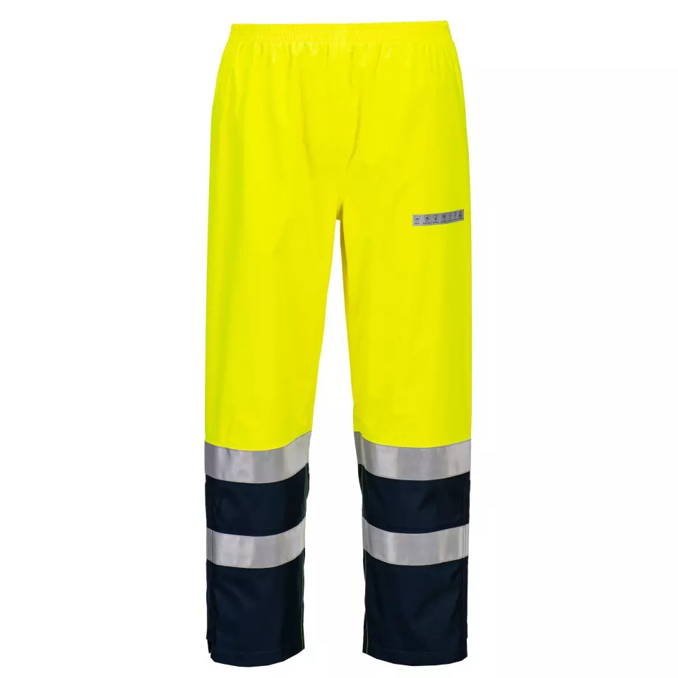Portwest FR410YNR, Bizflame Rain+ Hi-Vis Light Arc FR Trouser, Yellow/Navy, image 1, gallery thumbnail