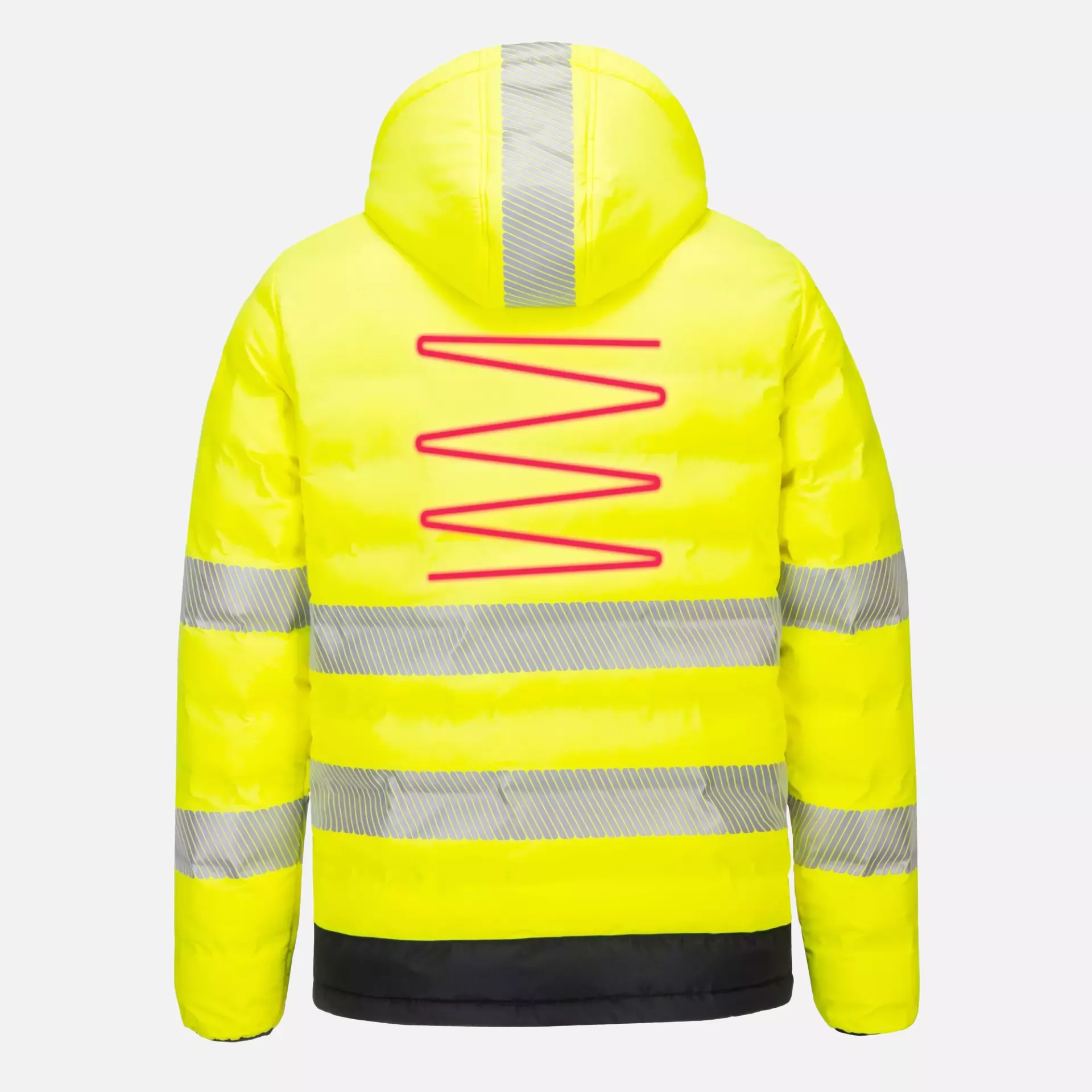 Portwest S548YBR, Hi-Vis Ultrasonic Heated Tunnel Jacket, Yellow/Black, image 6