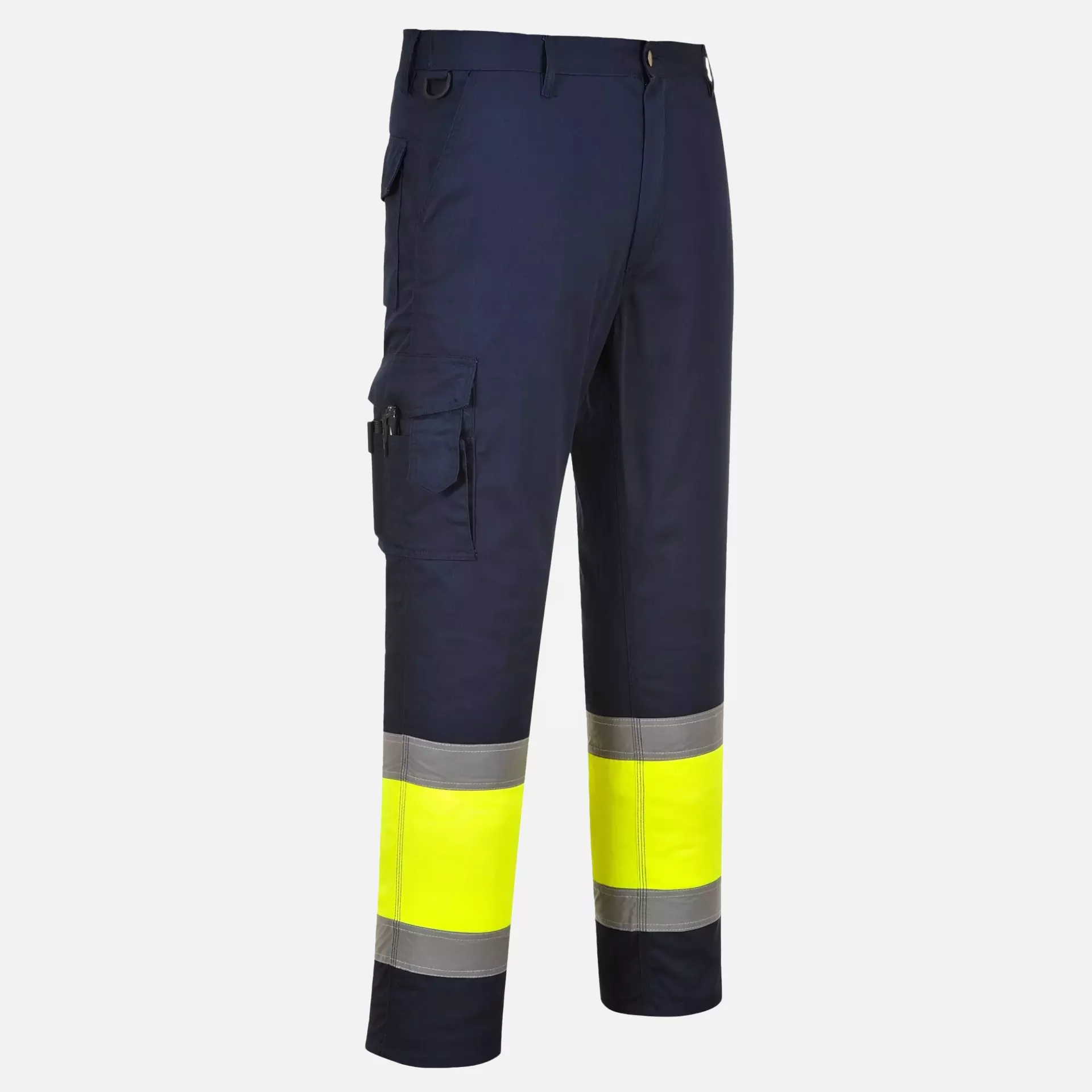 Portwest L049YNR, Leichte Warnschutz Kontrast Servicehose Klasse 1, Gelb/Marine, image 2