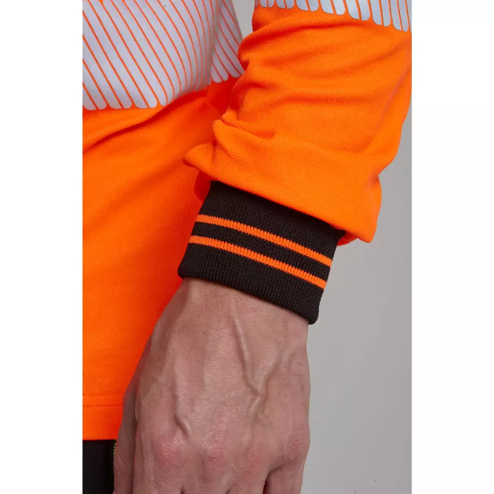 Portwest T185OBR, PW3 Hi-Vis Cotton Comfort T-Shirt L/S, Orange/Black, image 4, gallery thumbnail