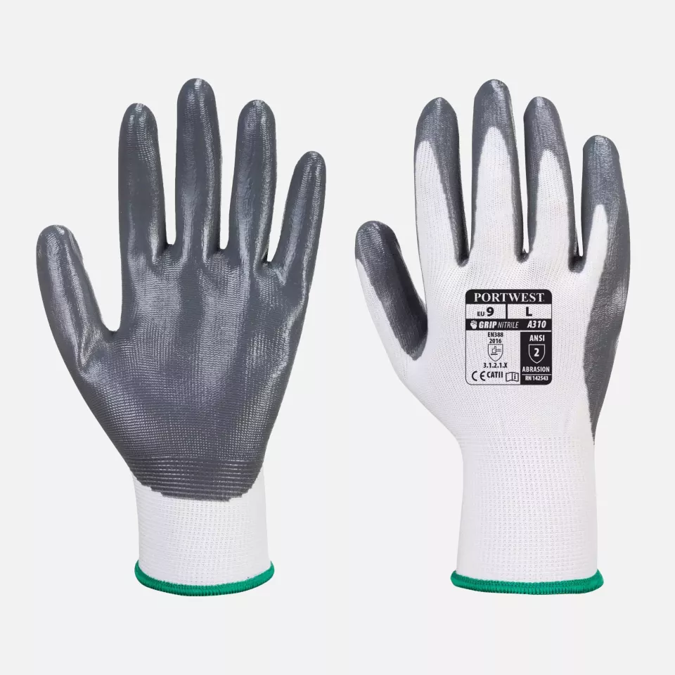 Portwest VA310W7R, Flexo Grip Nitrile Glove (Vending), White/Grey, image 1, gallery thumbnail