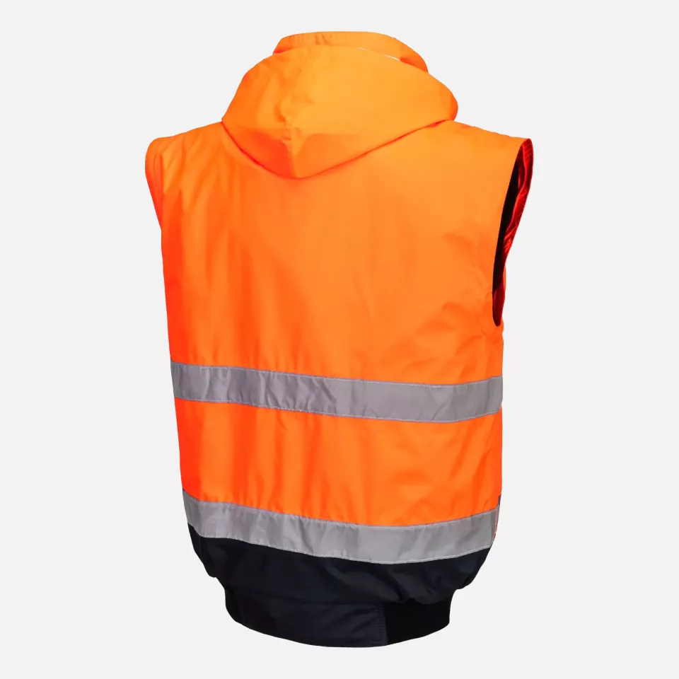 Portwest C465ONR, Hi-Vis 3-in-1 Contrast Bomber Jacket, Orange/Navy, image 6, gallery thumbnail