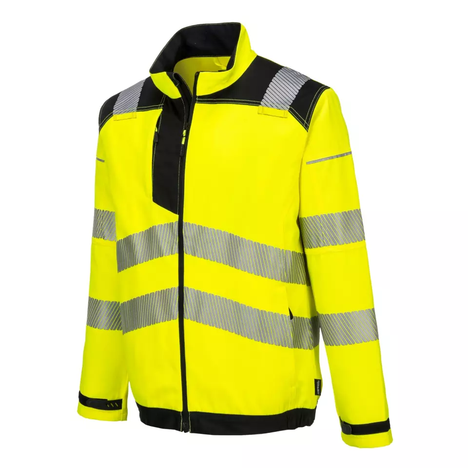 Portwest T500YBR, PW3 Hi-Vis Work Jacket, Yellow/Black, image 3, gallery thumbnail
