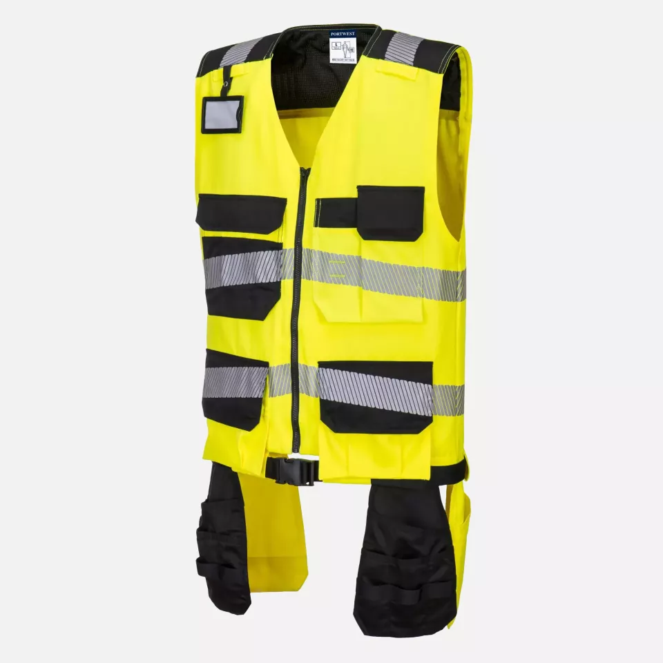 Portwest PW308YBR, PW3 Hi-Vis Class 1 Tool Vest, Yellow/Black, image 3, gallery thumbnail