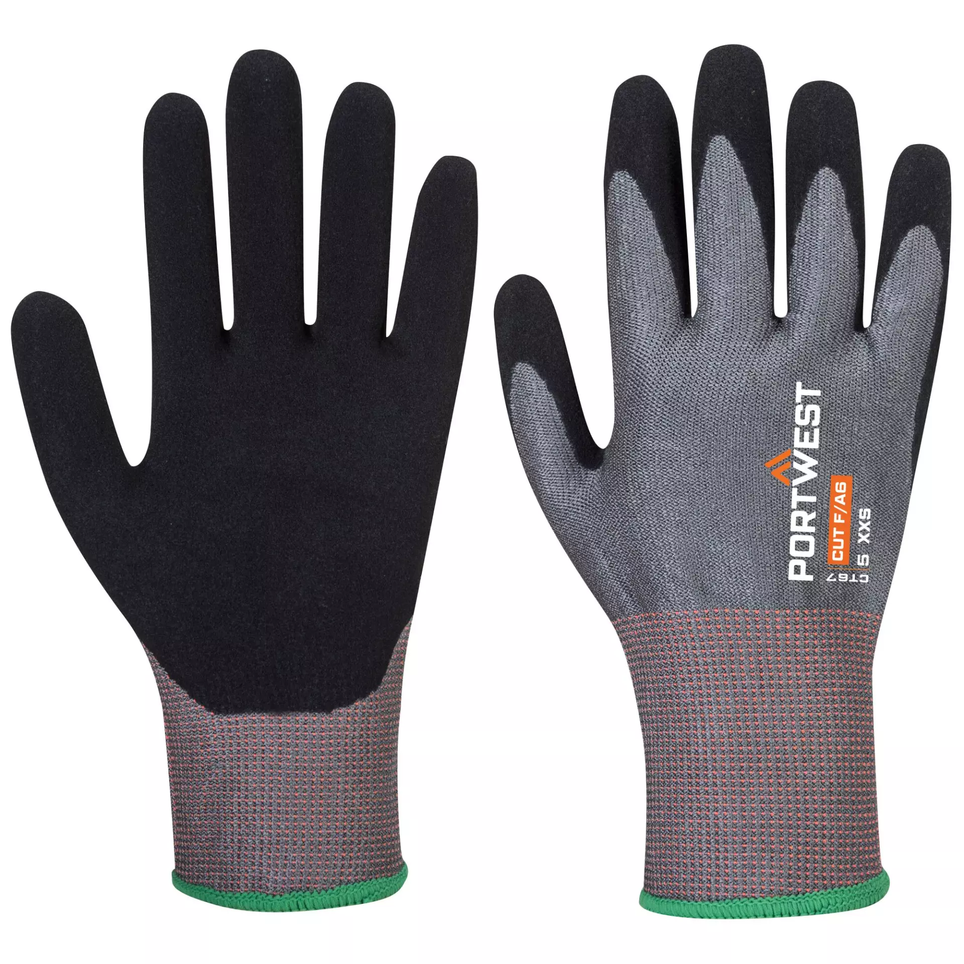 Portwest CT67G8R, CT Cut F13 Nitrile Glove, Grey/Black, image 3