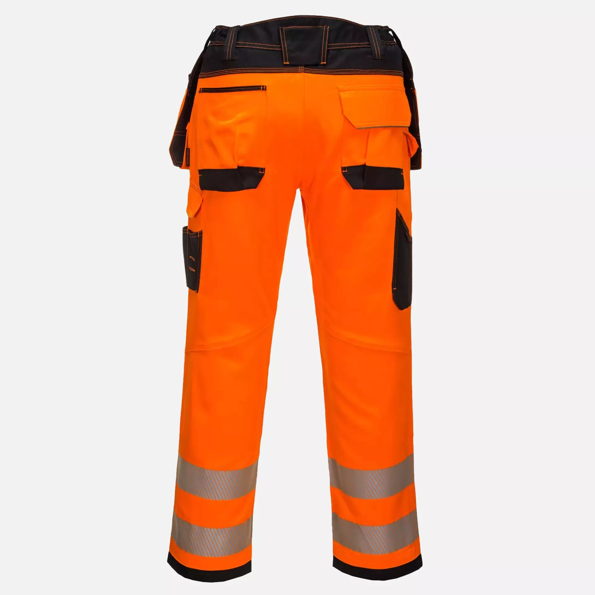 Portwest T501OBS, PW3 Hi-Vis Arbeitshose mit Holstertaschen, Orange/Schwarz Kurz, image 2