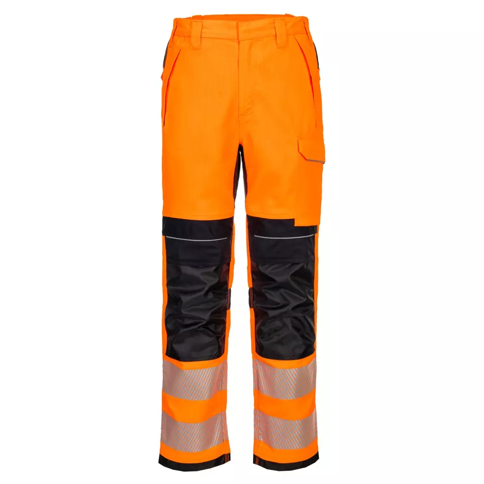 Portwest FR414OBR, PW3 FR Modaflame HVO Work Trousers, Orange/Black, image 1, gallery thumbnail
