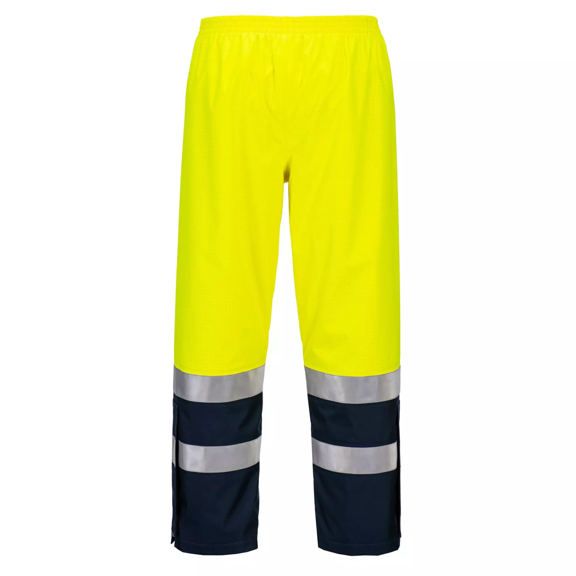 Portwest FR410YNR, Bizflame Rain+ Hi-Vis Light Arc FR Trouser, Yellow/Navy, image 2