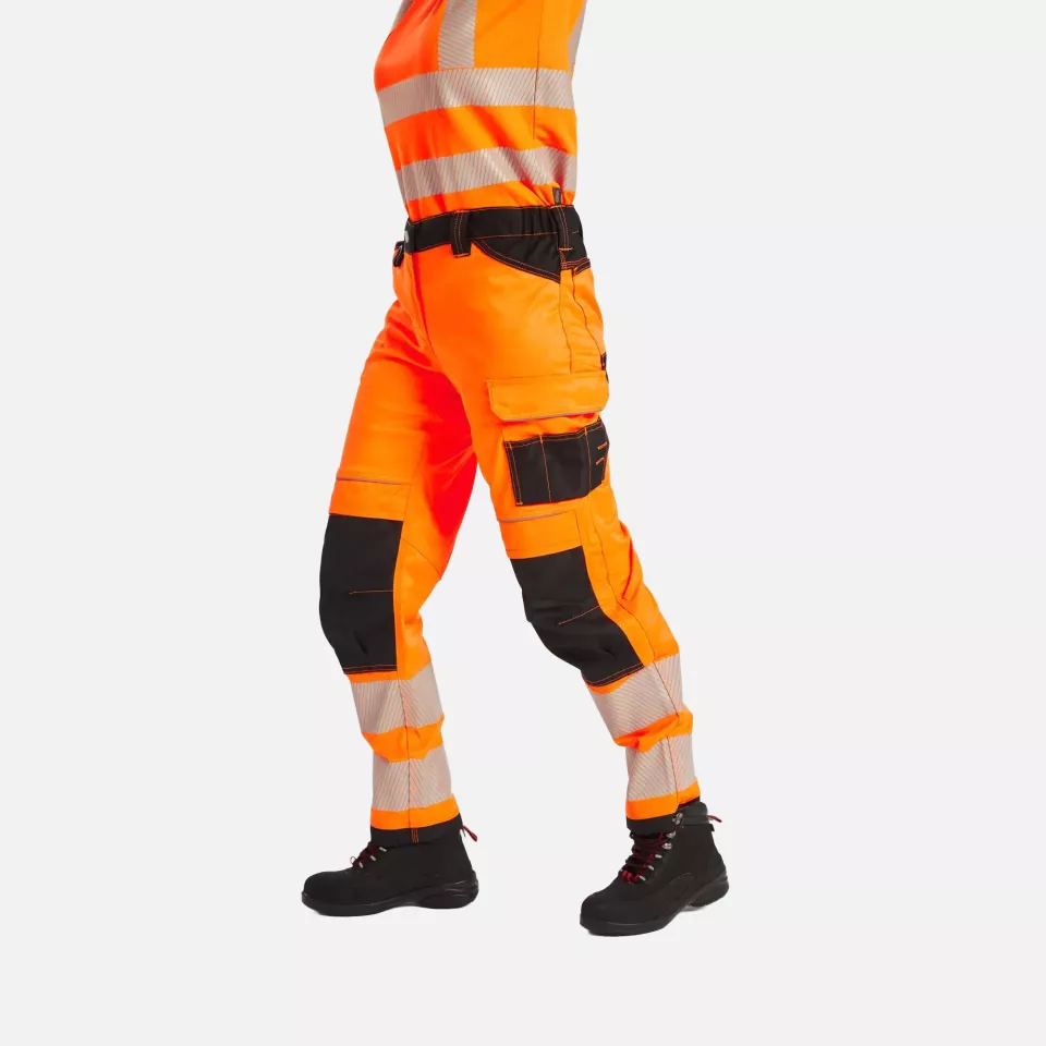 Portwest PW385OBR, PW3 Hi-Vis Women's Stretch Work Trousers, Orange/Black, image 9, gallery thumbnail