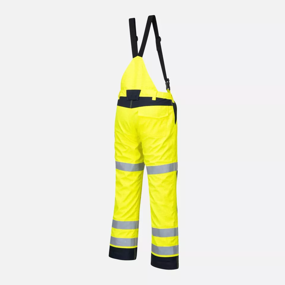 Portwest MV71YNR, Modaflame Rain Multi Norm Arc Trousers, Yellow/Navy, image 3, gallery thumbnail