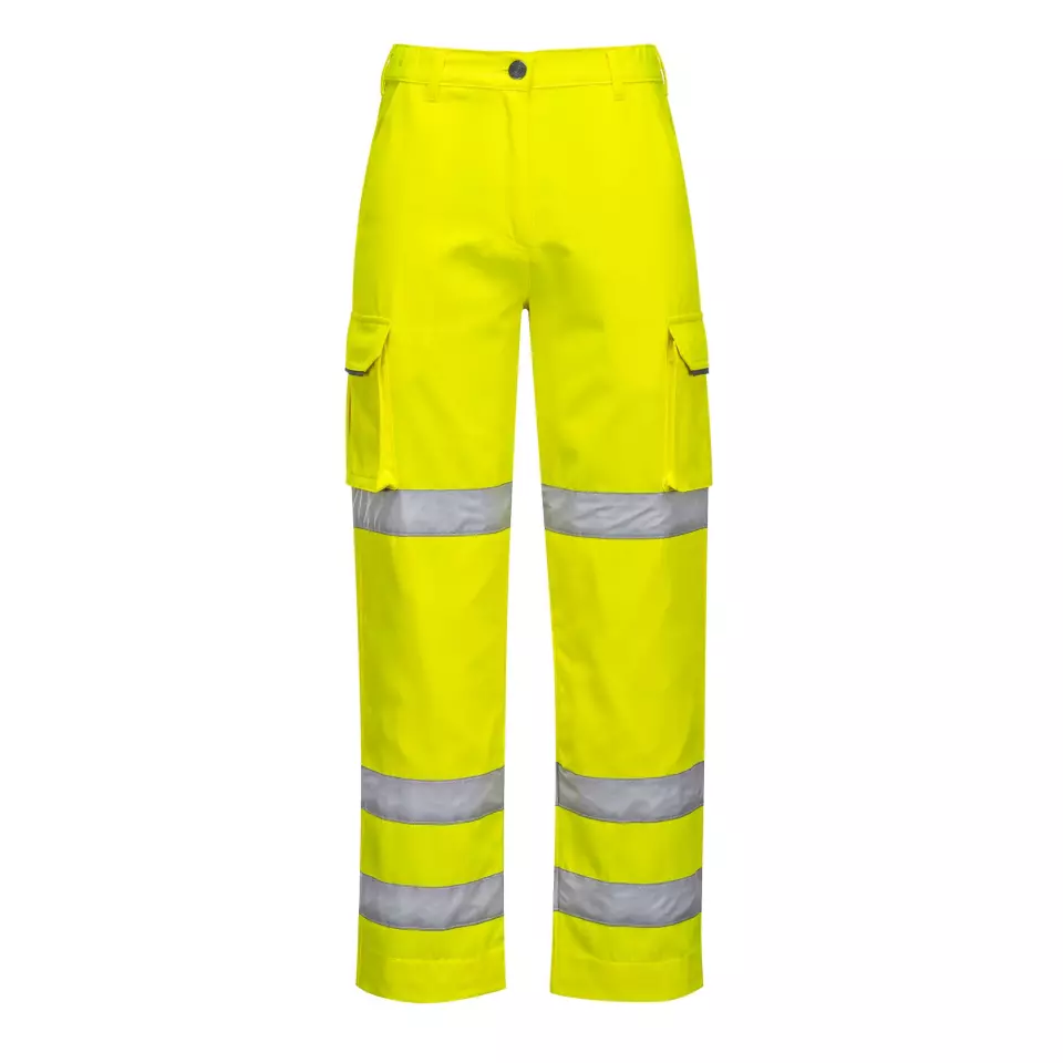 Portwest LW71YER, Hi-Vis Women's Three Band Work Trousers, Yellow, image 1, gallery thumbnail