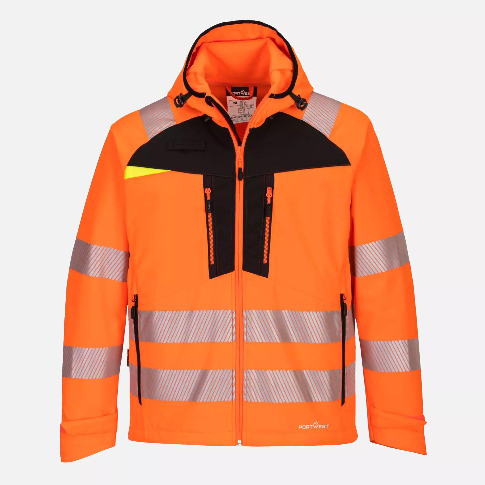 Portwest DX475OBR, DX4 Hi-Vis Softshell (3L), Orange/Black, image 1