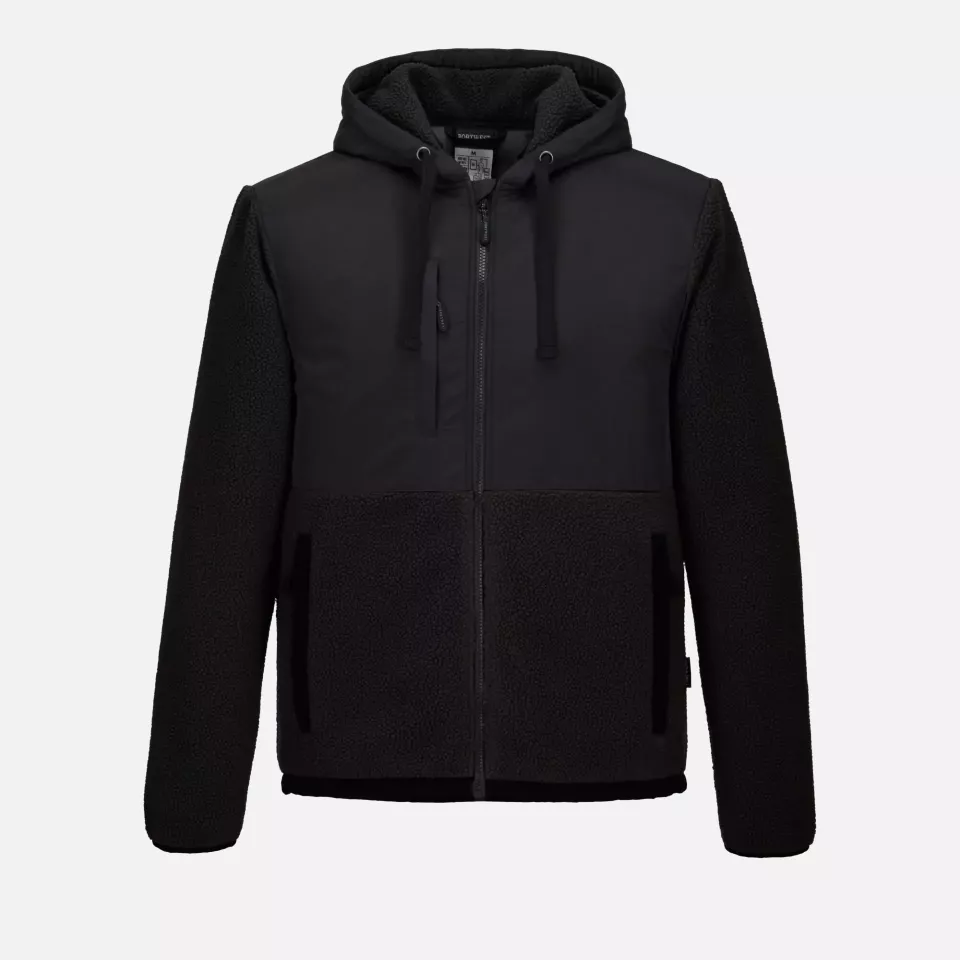 Portwest KX371BKR, KX3 Borg Fleece, Black, image 1, gallery thumbnail