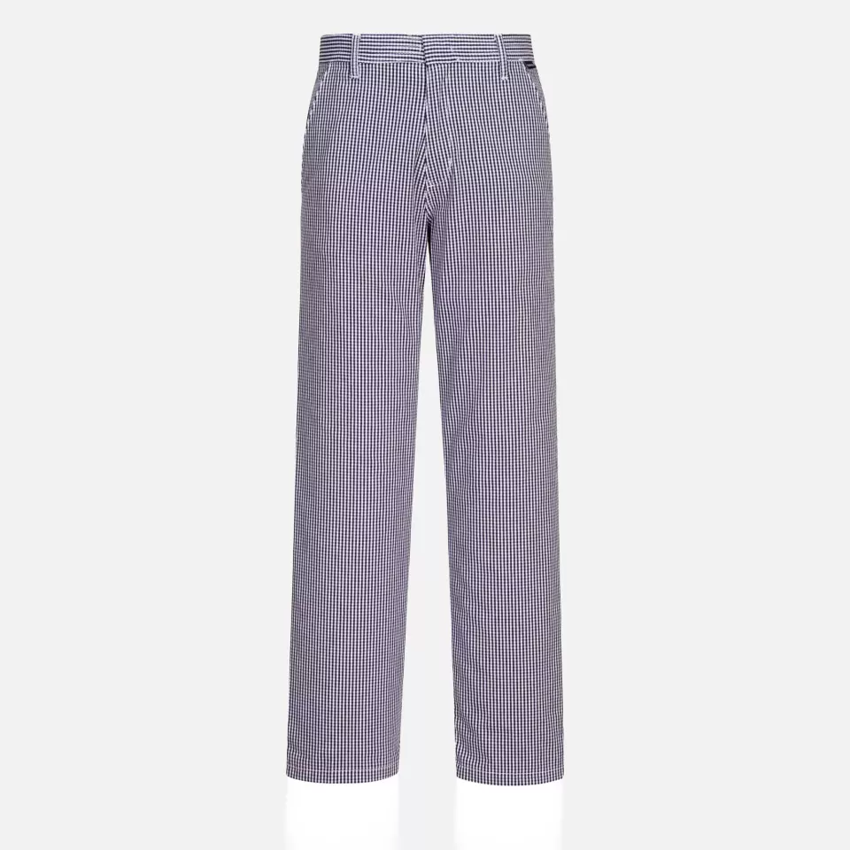 Portwest C075CHR, Chef's Barnet Trousers, Blue Check, image 1, gallery thumbnail