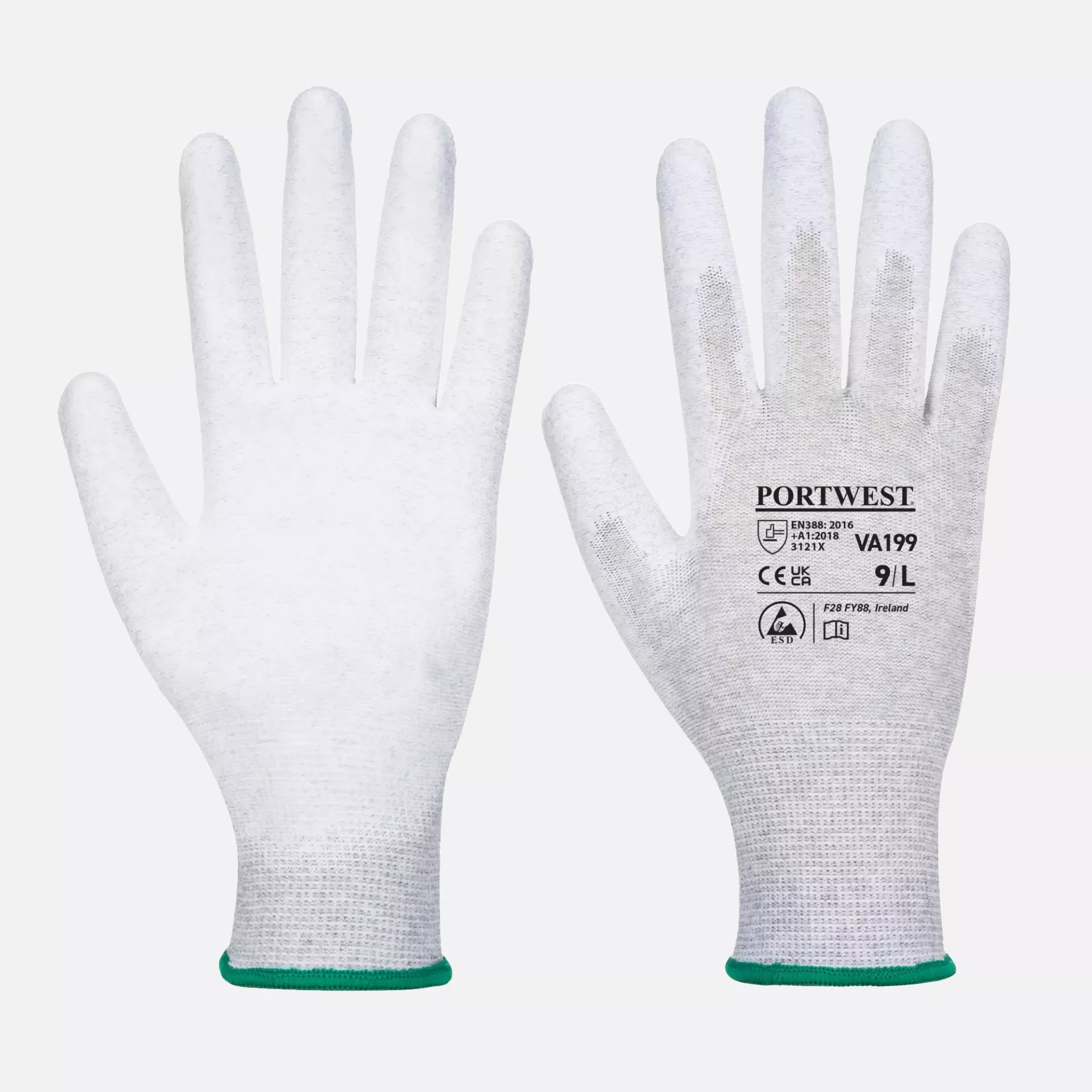 Portwest VA199G7R, Vending Antistatic PU Palm Glove, Grey, image 3
