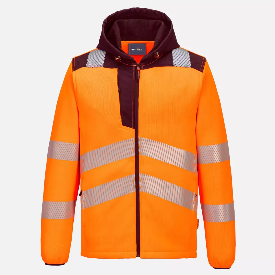 Portwest PW335OBR, Hi-Vis Technical Fleece, Orange/Black, image 1, gallery thumbnail