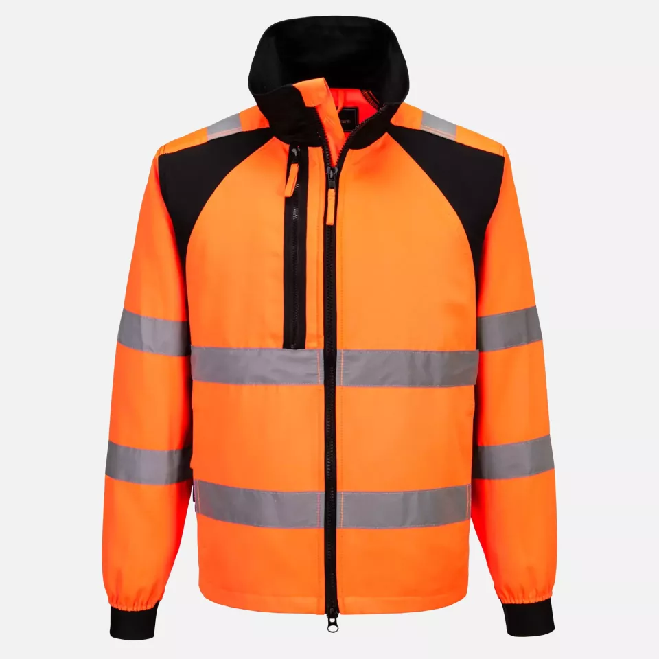 Portwest CD861OBR, WX2 Eco Hi-Vis Work Jacket, Orange/Black, image 1, gallery thumbnail