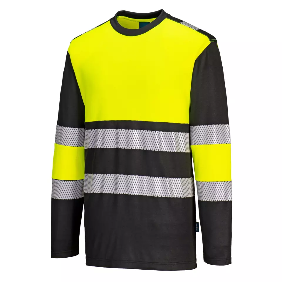 Portwest PW312YBR, PW3 Hi-Vis Cotton Comfort Class 1 T-Shirt L/S, Yellow/Black, image 3, gallery thumbnail