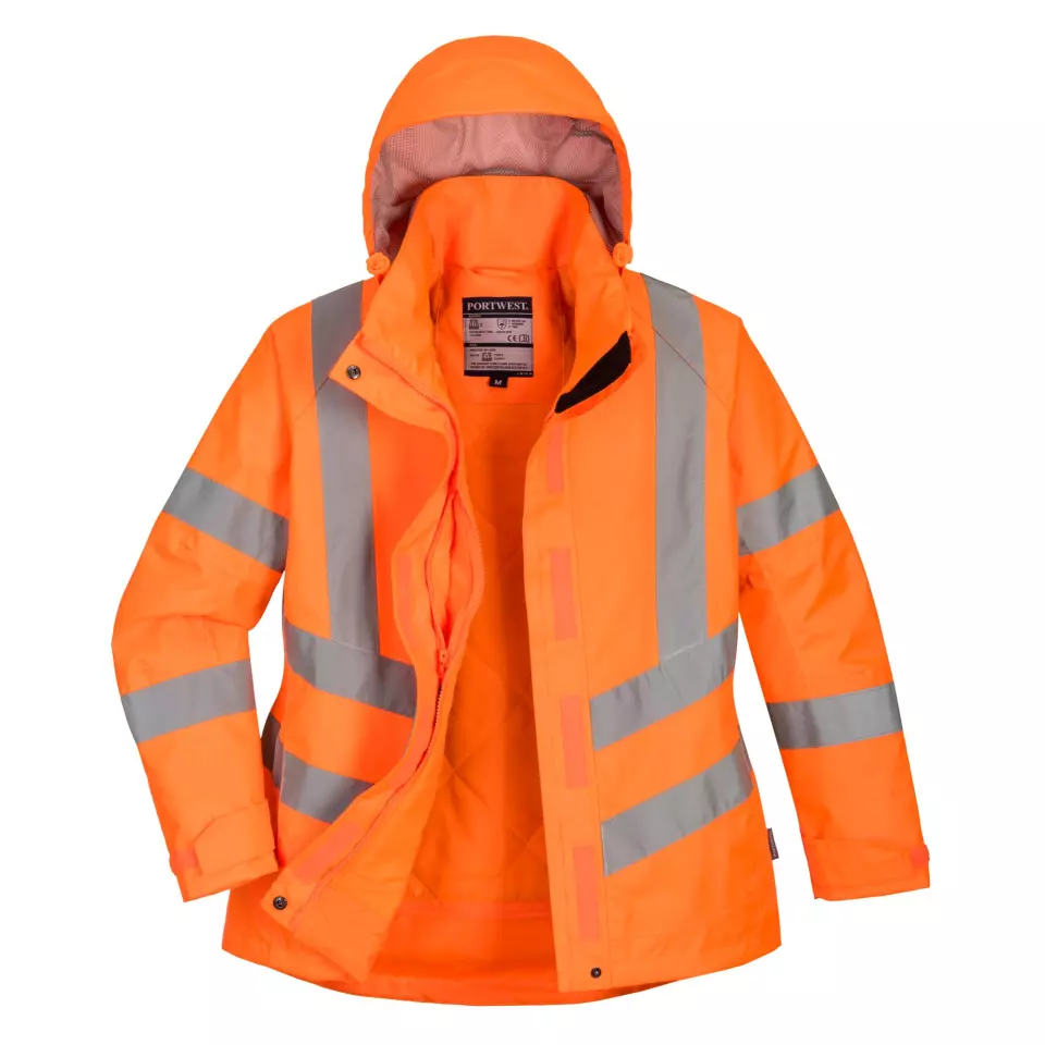 Portwest LW74ORR, Hi-Vis Women's Winter Jacket, Orange, image 3, gallery thumbnail
