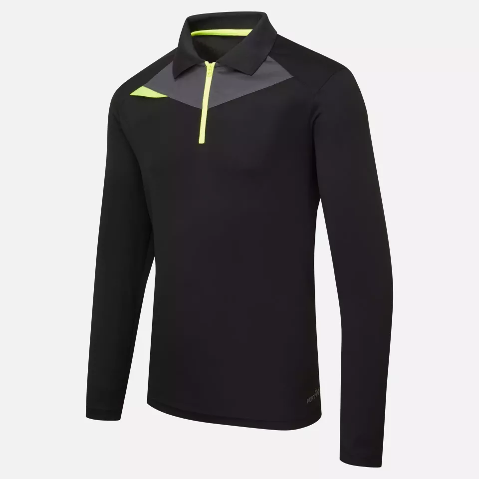 Portwest DX414BKR, DX4 Polo Shirt L/S, Black, image 3, gallery thumbnail