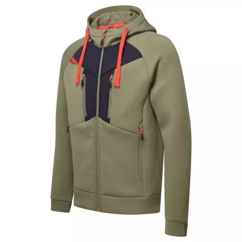 Portwest DX4 Zipped Hoodie, Moss Green