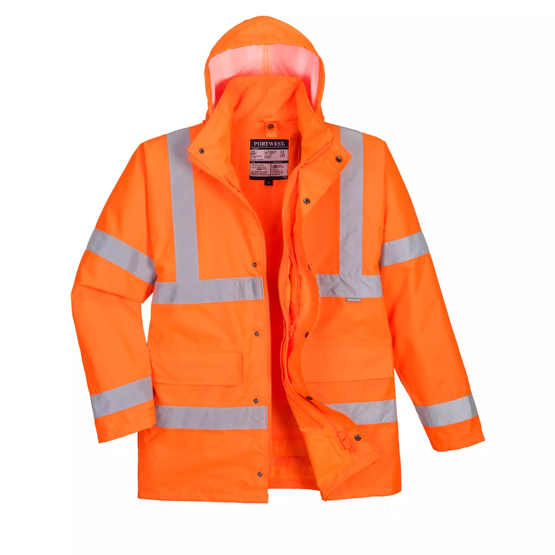 Portwest S468ORR, Hi-Vis 4-in-1 Traffic Jacket, Orange, image 1