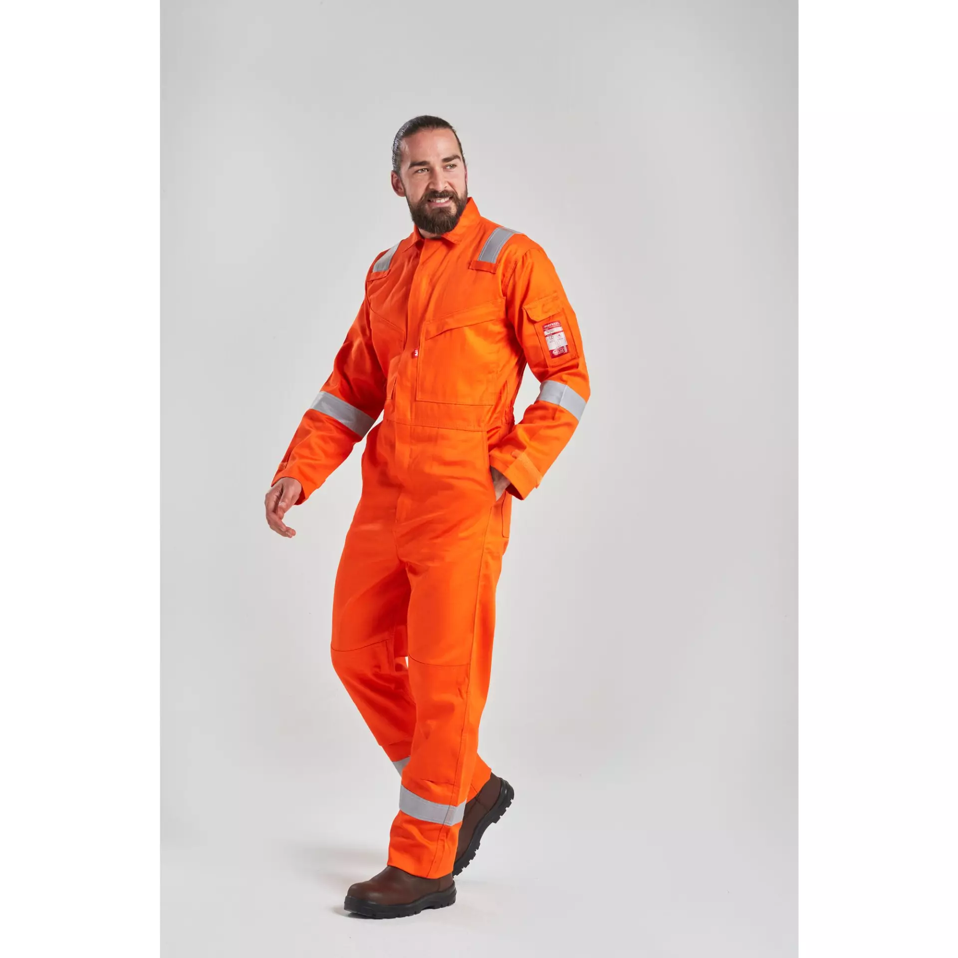 Portwest FR21ORR, Bizflame Work FR Super Lightweight Anti-Static Coverall, Orange, image 5