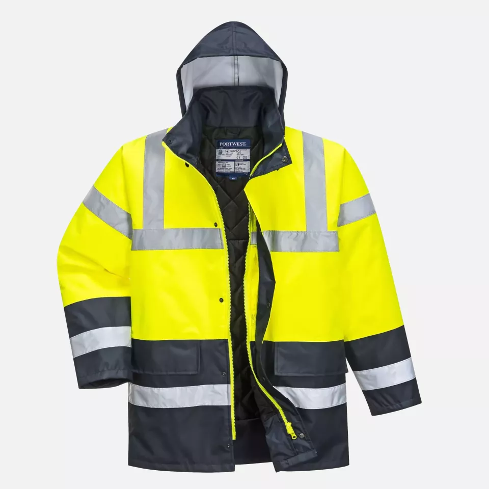 Portwest S466YER, Hi-Vis Contrast Winter Traffic Jacket, Yellow, image 1, gallery thumbnail