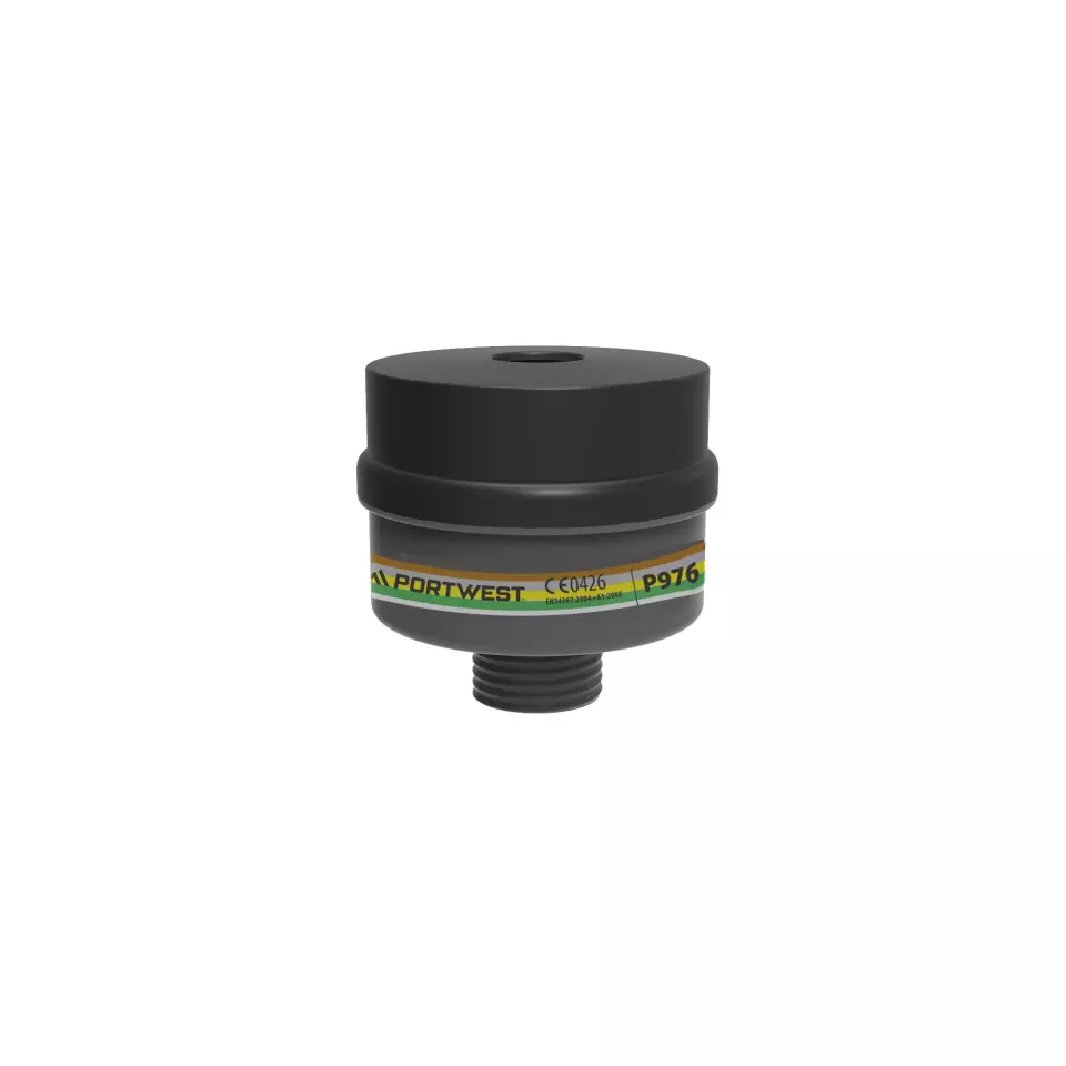 Portwest P976BKR, ABEK2P3 Combination Filter Universal Thread, Black, image 1, gallery thumbnail