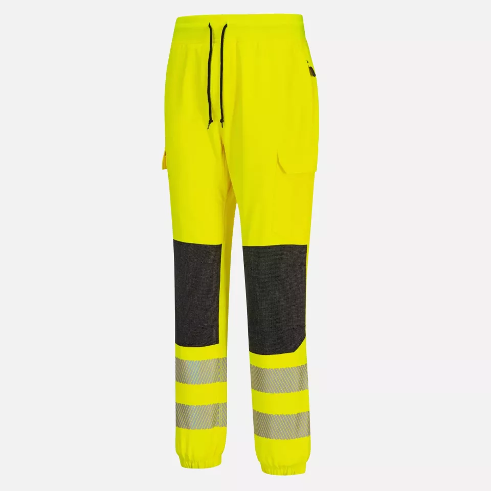 Portwest KX346YBR, PW3 Hi-Vis Flexi Jogginghose, Gelb/Schwarz, image 3, gallery thumbnail