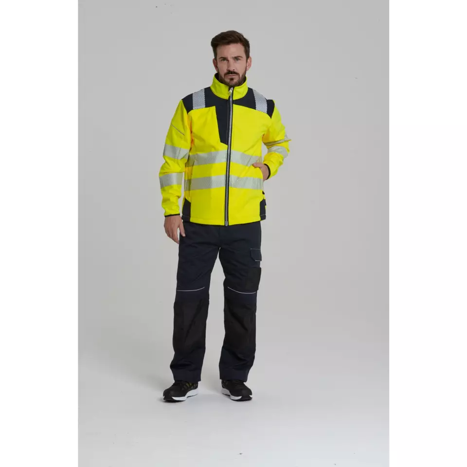 Portwest T402YBR, PW3 Hi-Vis Softshell (3L), Yellow/Black, image 9, gallery thumbnail