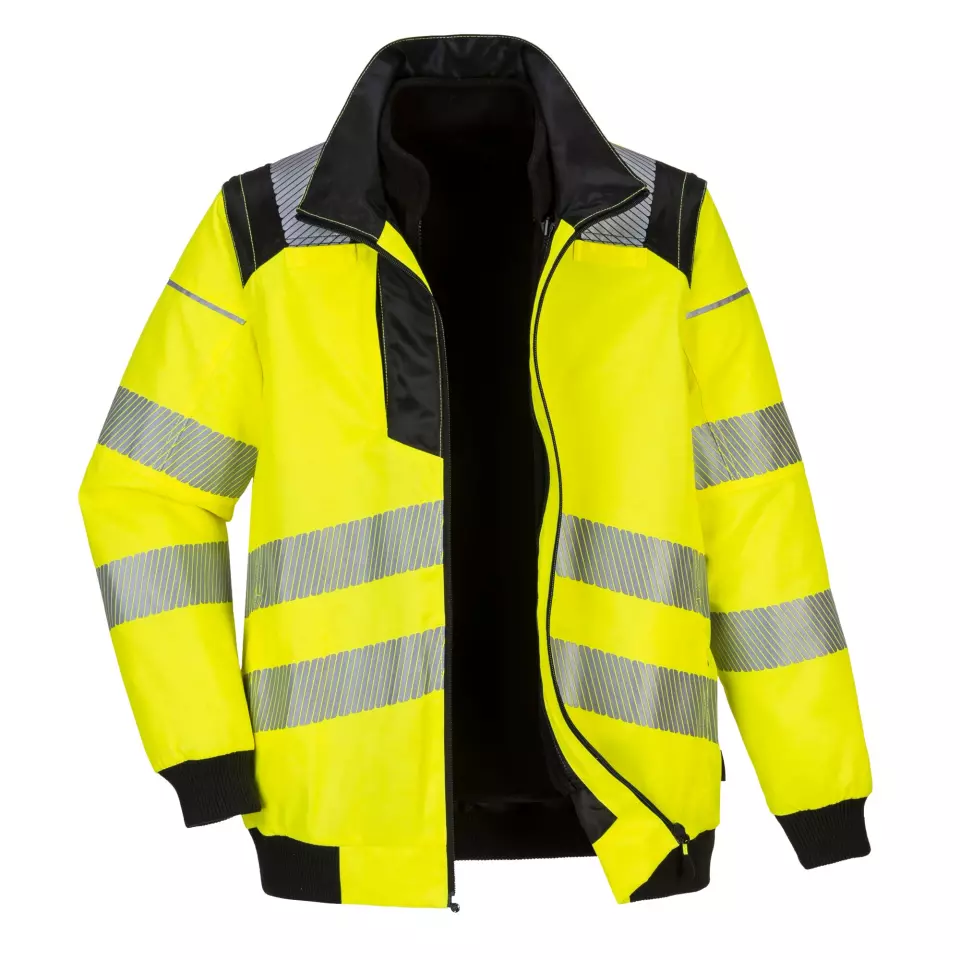 Portwest PW302YBR, PW3 Hi-Vis 3-in-1 Pilot Jacket, Yellow/Black, image 5, gallery thumbnail