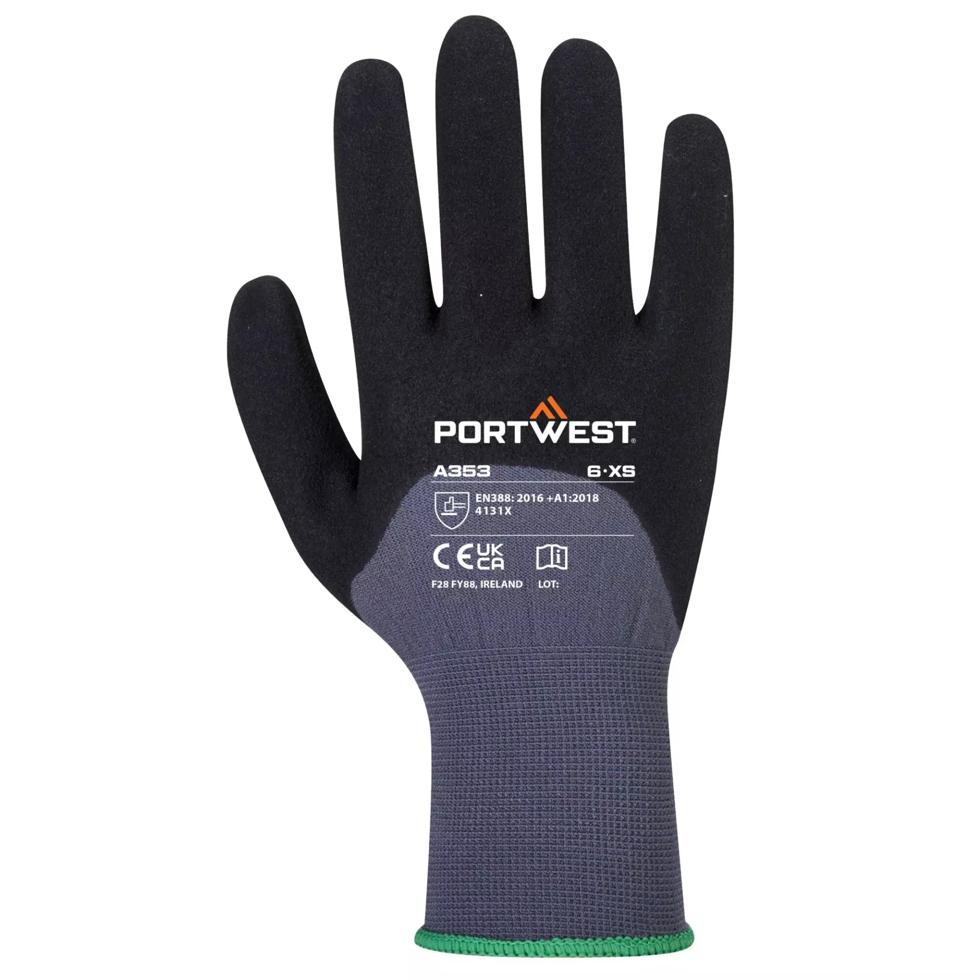 Portwest A353G8R, DermiFlex Ultra Plus Glove, Grey/Black