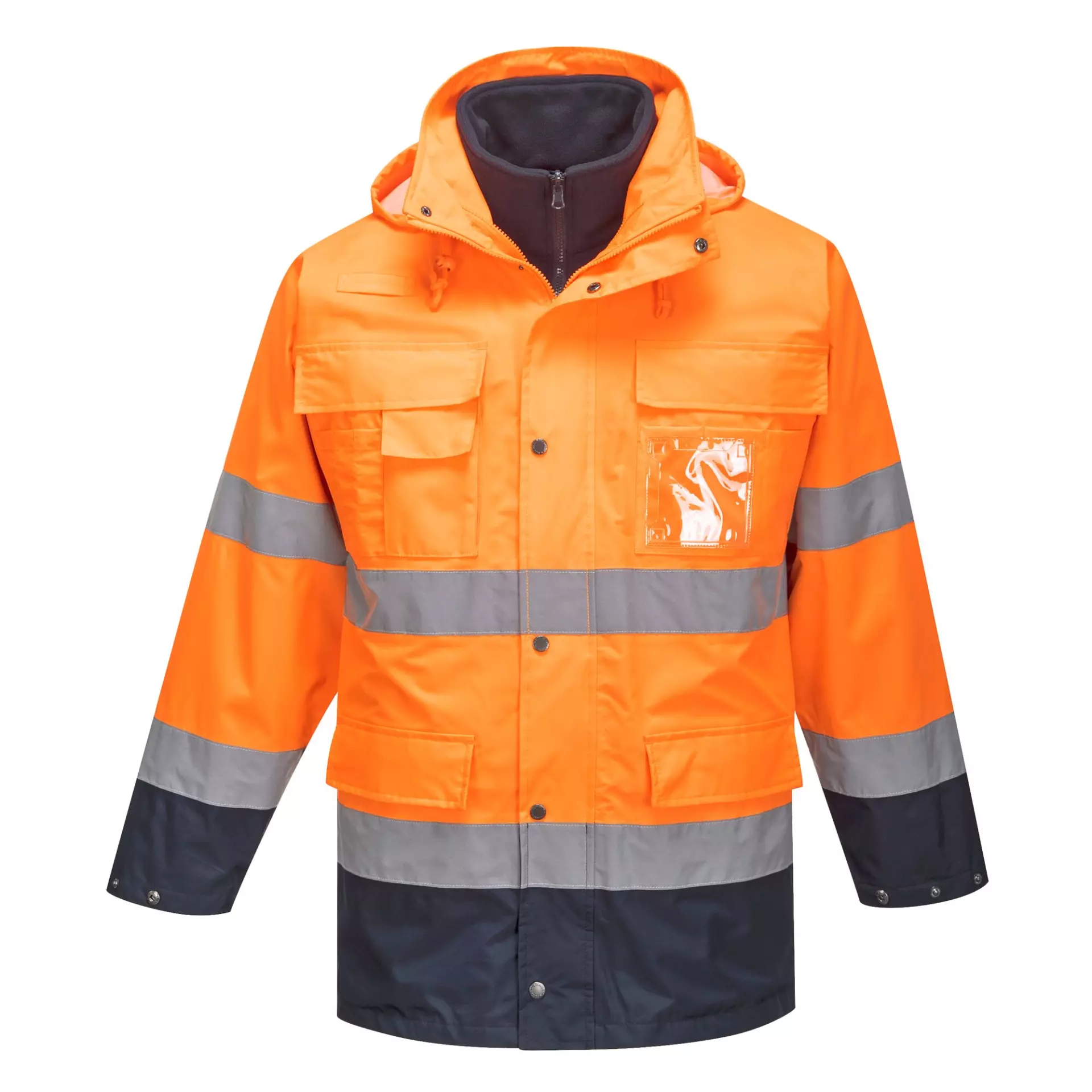 Portwest S162ONR, Hi-Vis 3-in-1 Contrast Lite Jacket, Orange/Navy, image 2