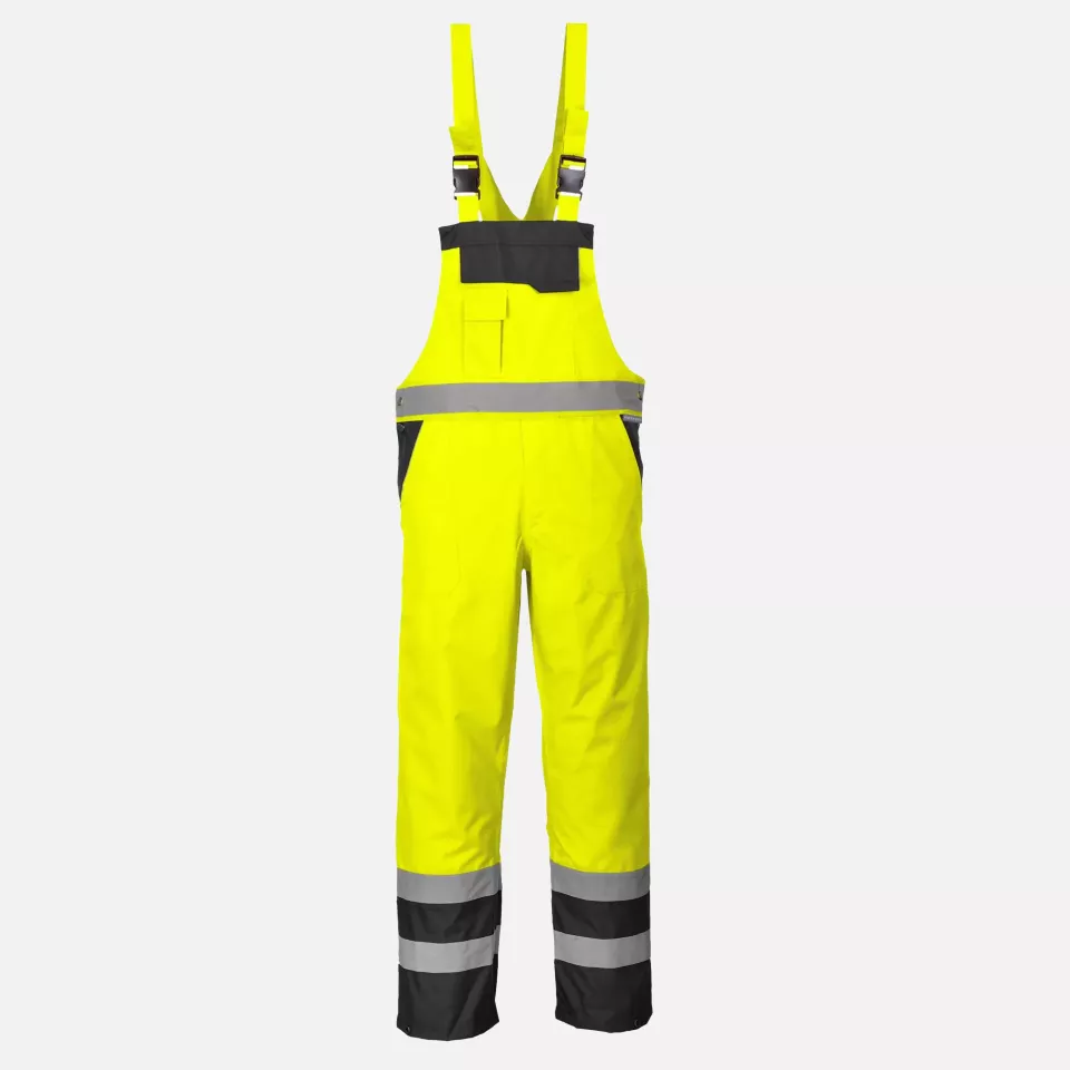 Portwest S488YBR, Hi-Vis Breathable Contrast Rain Bib and Brace, Yellow/Black, image 3, gallery thumbnail