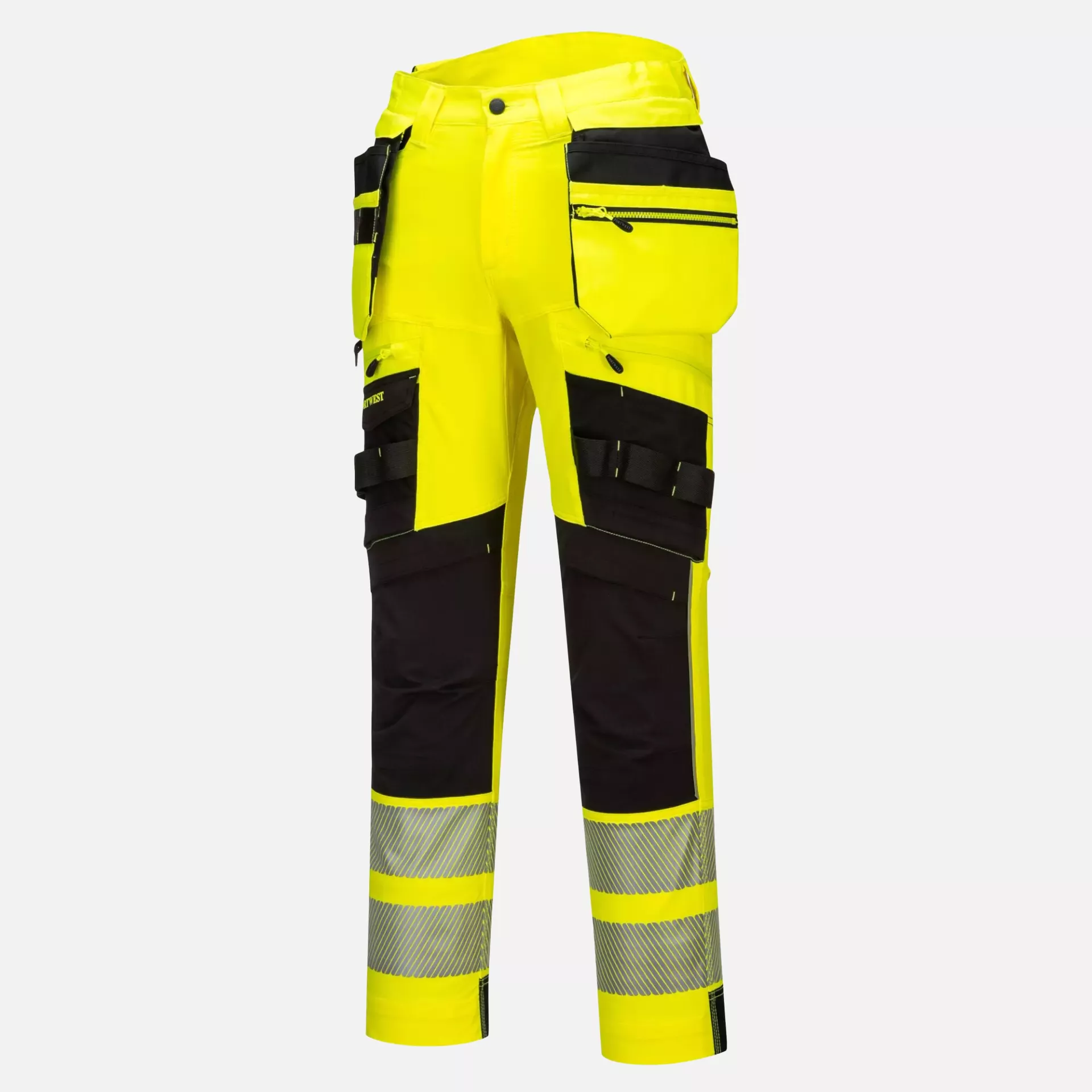 Portwest DX442YBR, DX4 Hi-Vis Detachable Holster Pocket Trousers, Yellow/Black, image 4