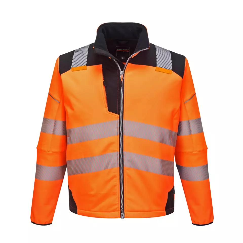 Portwest T402OBR, PW3 Hi-Vis Softshell (3L), Orange/Black, image 1, gallery thumbnail