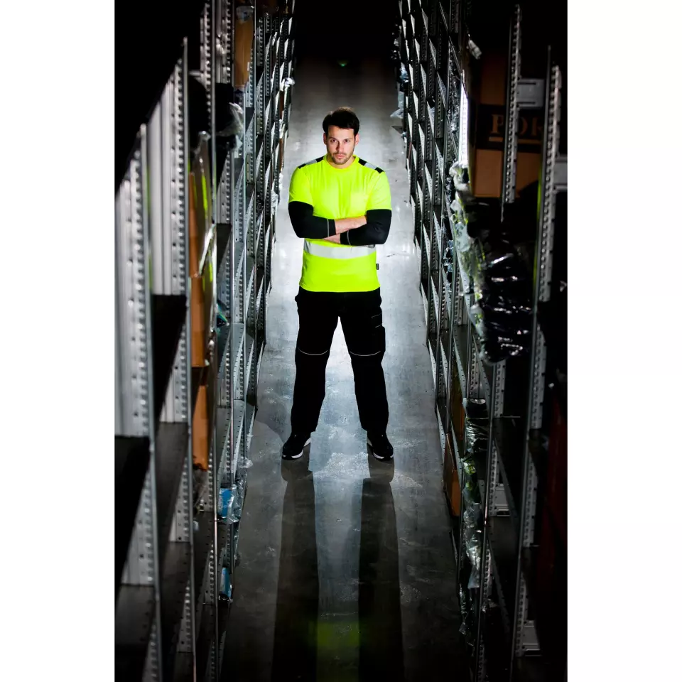 Portwest T181OBR, PW3 Hi-Vis Cotton Comfort T-Shirt S/S, Orange/Black, image 3, gallery thumbnail