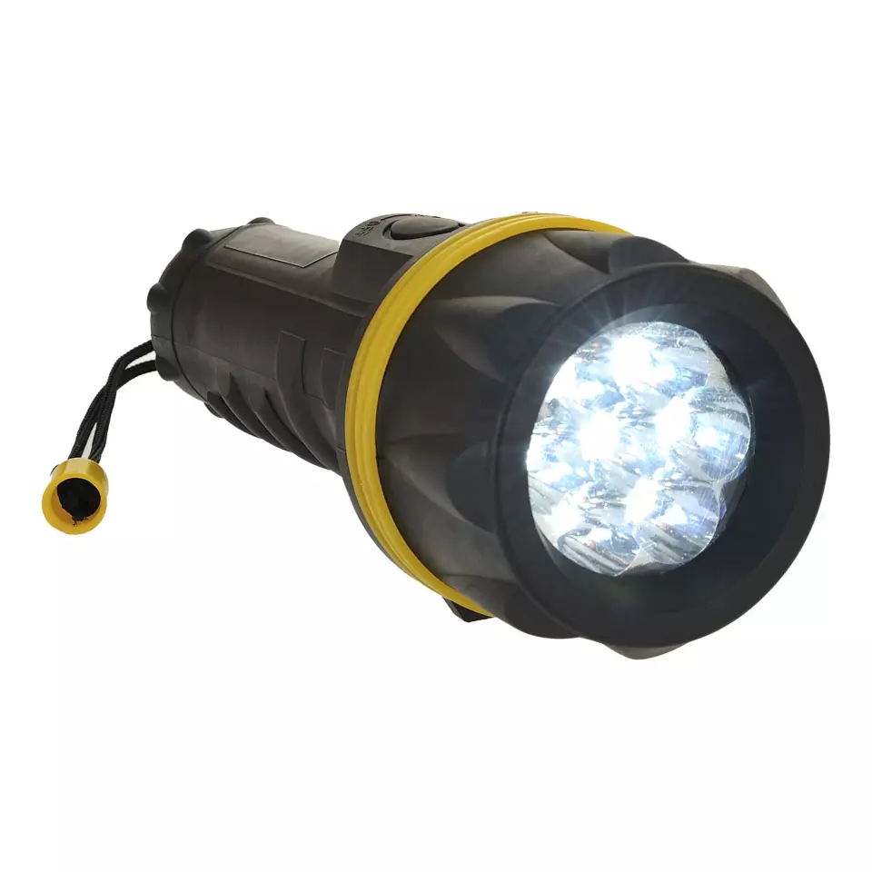 Portwest PA60YBR, 7 LED Rubber Torch, Yellow/Black, image 1, gallery thumbnail