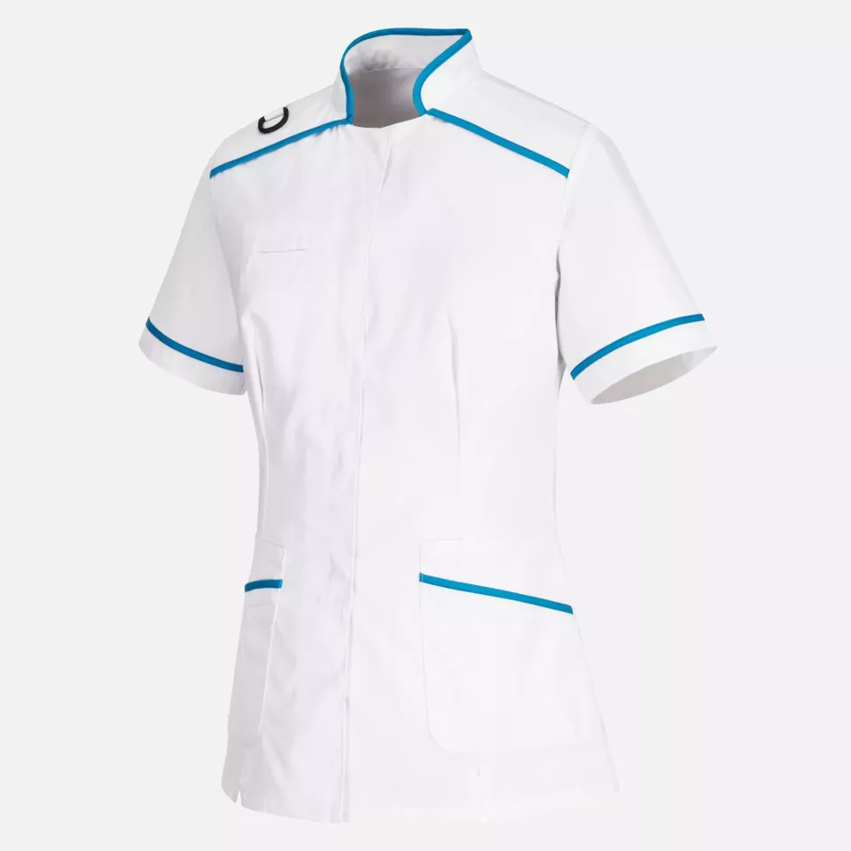 Portwest LW21WAR, Medical Tunic, White/Aqua, image 3, gallery thumbnail