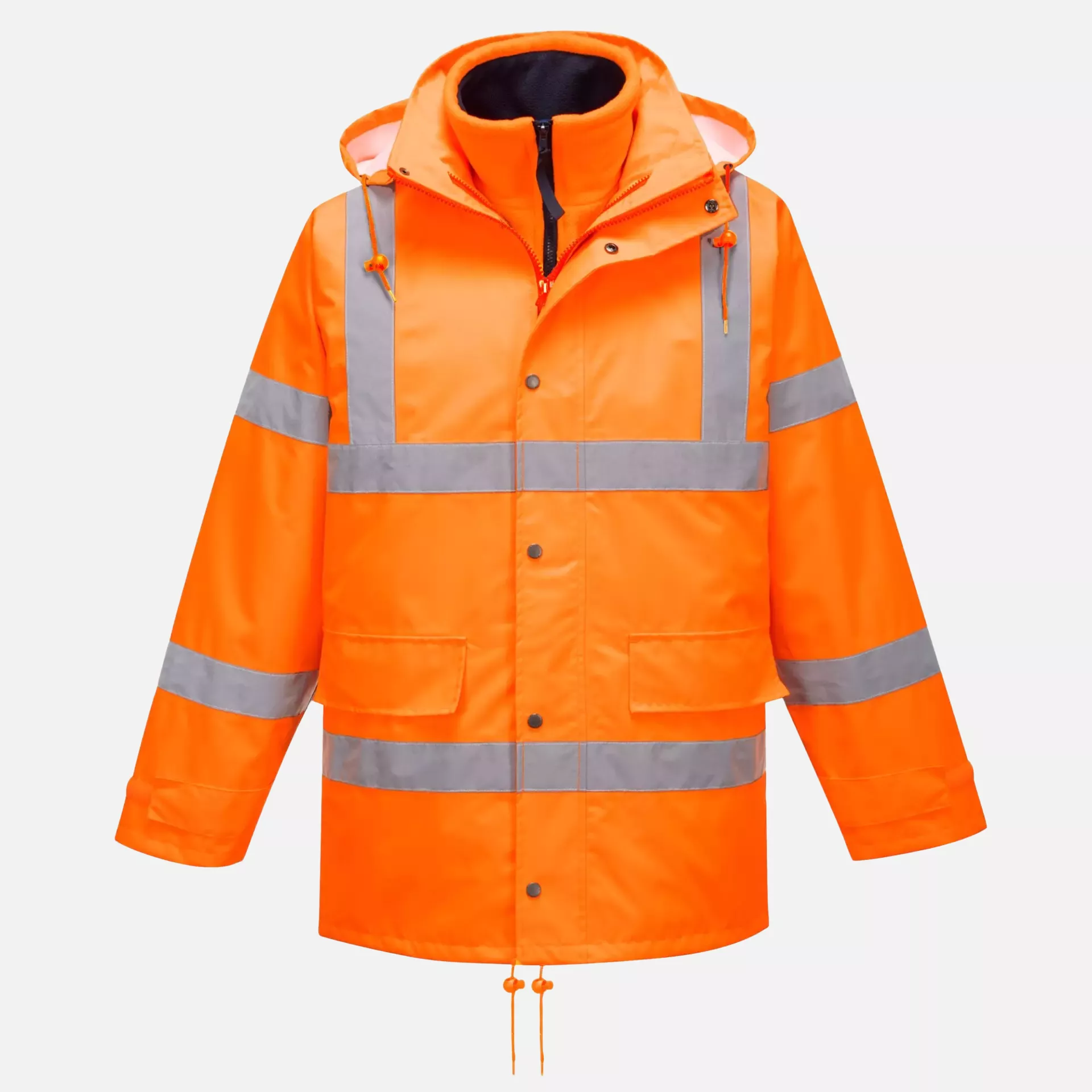 Portwest RT63ORR, Hi-Vis Breathable Interactive Rain Traffic Jacket, Orange, image 4