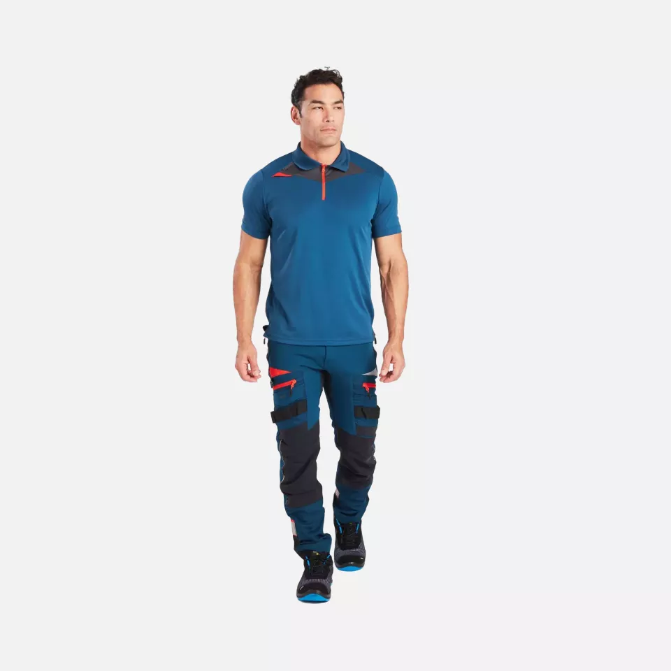 Portwest DX410MBR, DX4 Polo Shirt S/S, Metro Blue, image 5, gallery thumbnail