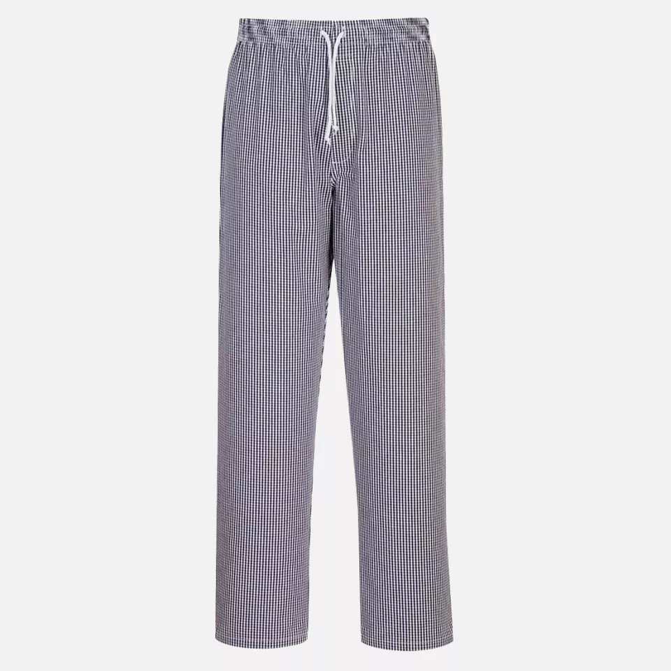 Portwest C079CHT, Chef's Bromley Trousers, Blue Check Tall, image 1, gallery thumbnail