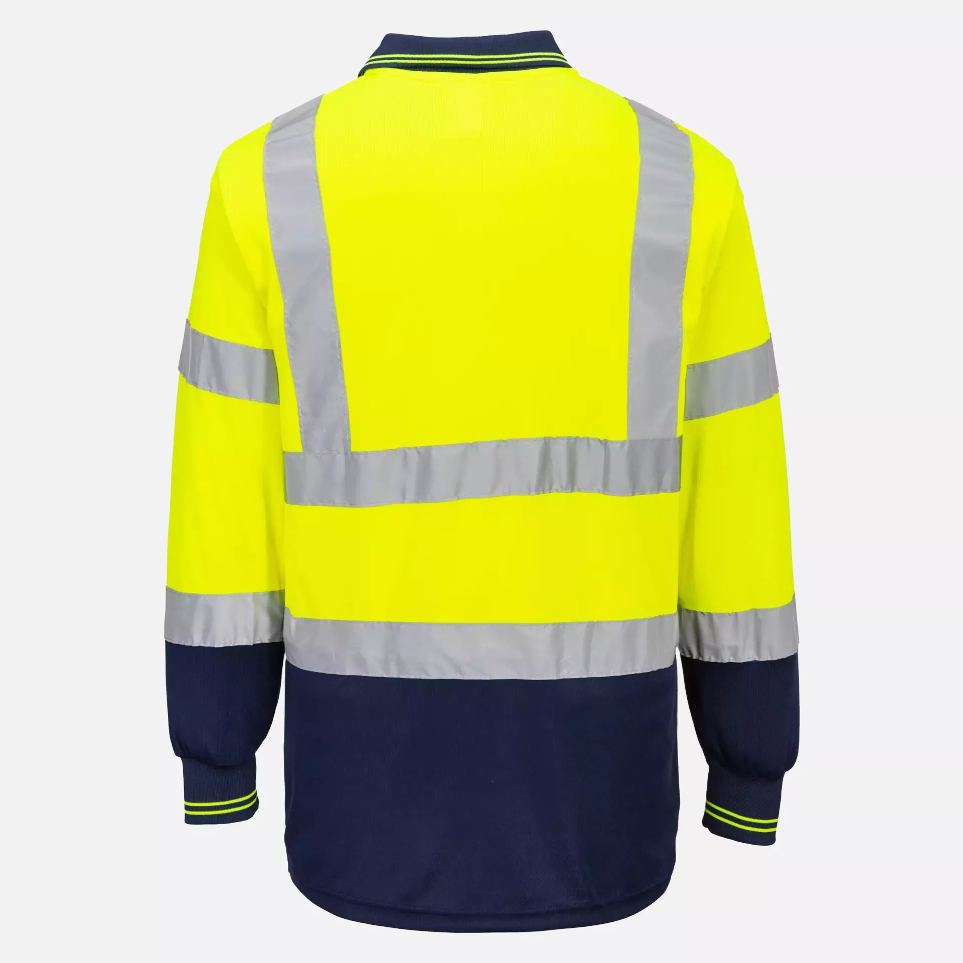 Portwest S279YNR, Warnschutz Kontrast Poloshirt Langarm, Gelb/Marine, image 2