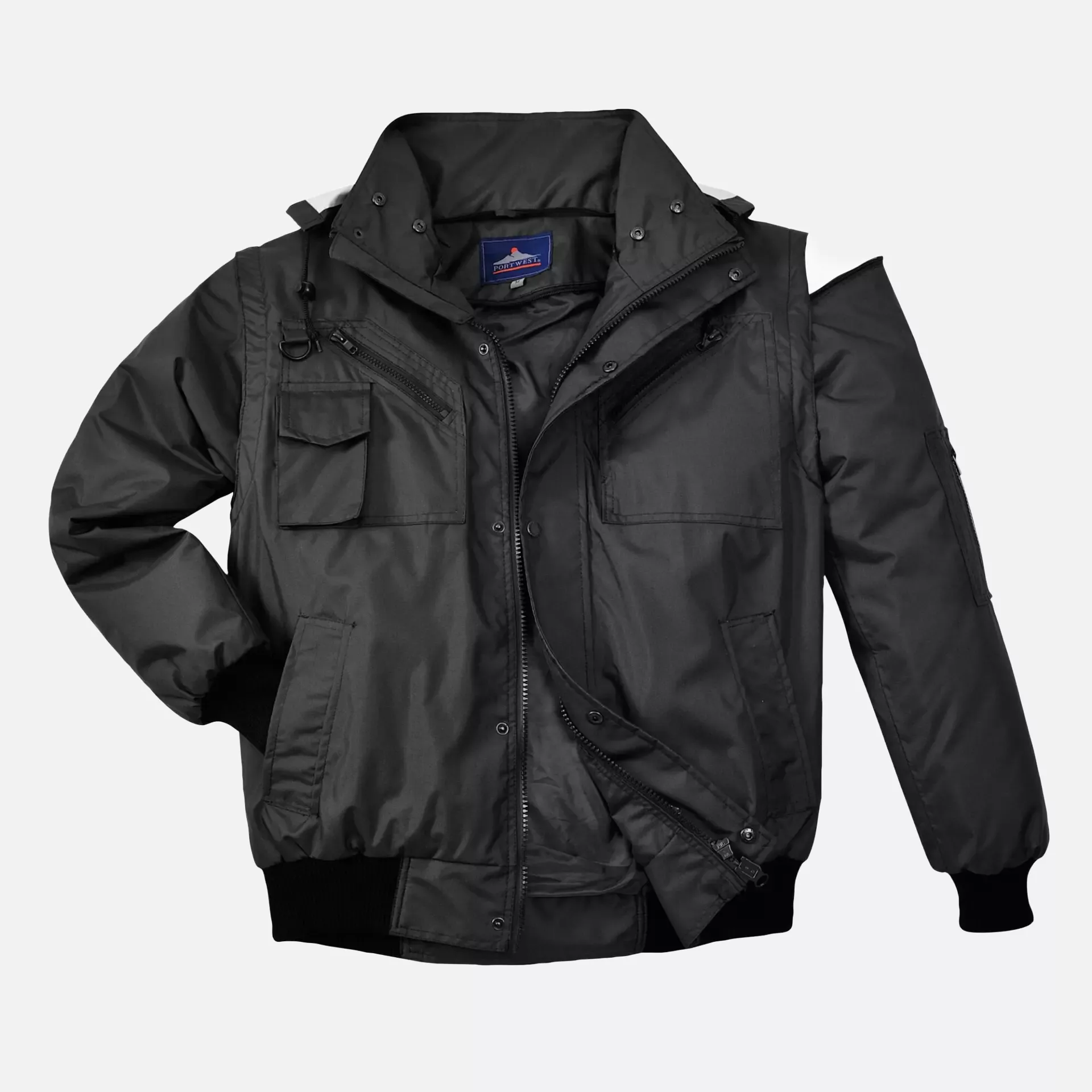 Portwest F465BKR, 3-in-1 Bomber Jacket, Black, image 4