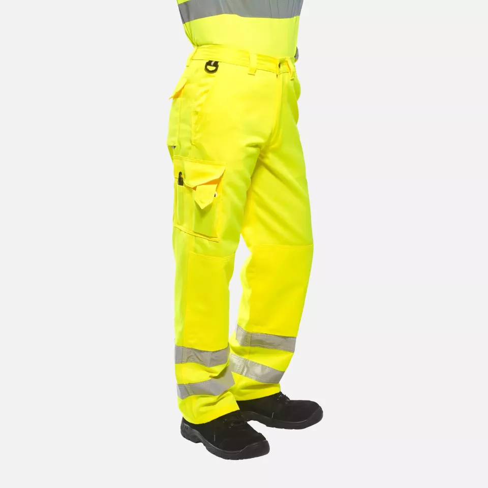 Portwest E046YER, Hi-Vis Work Trousers, Yellow, image 2, gallery thumbnail