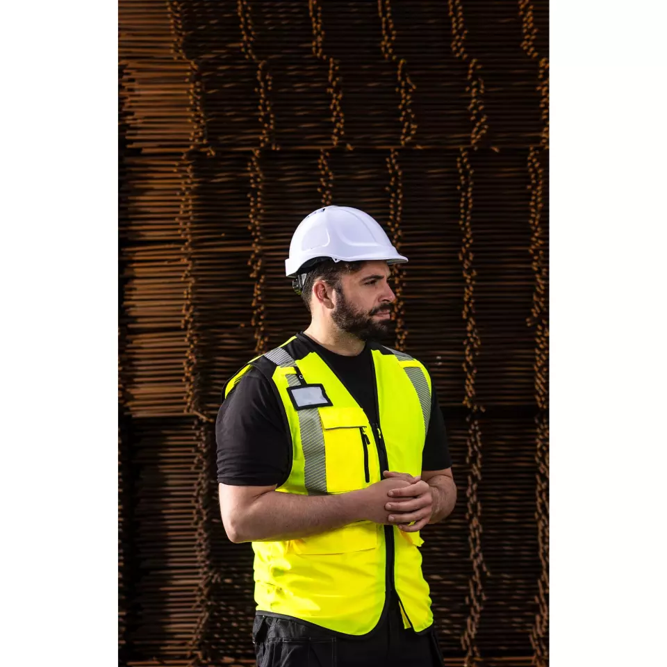 Portwest PW309OBR, PW3 Hi-Vis Executive Vest, Orange/Black, image 4, gallery thumbnail